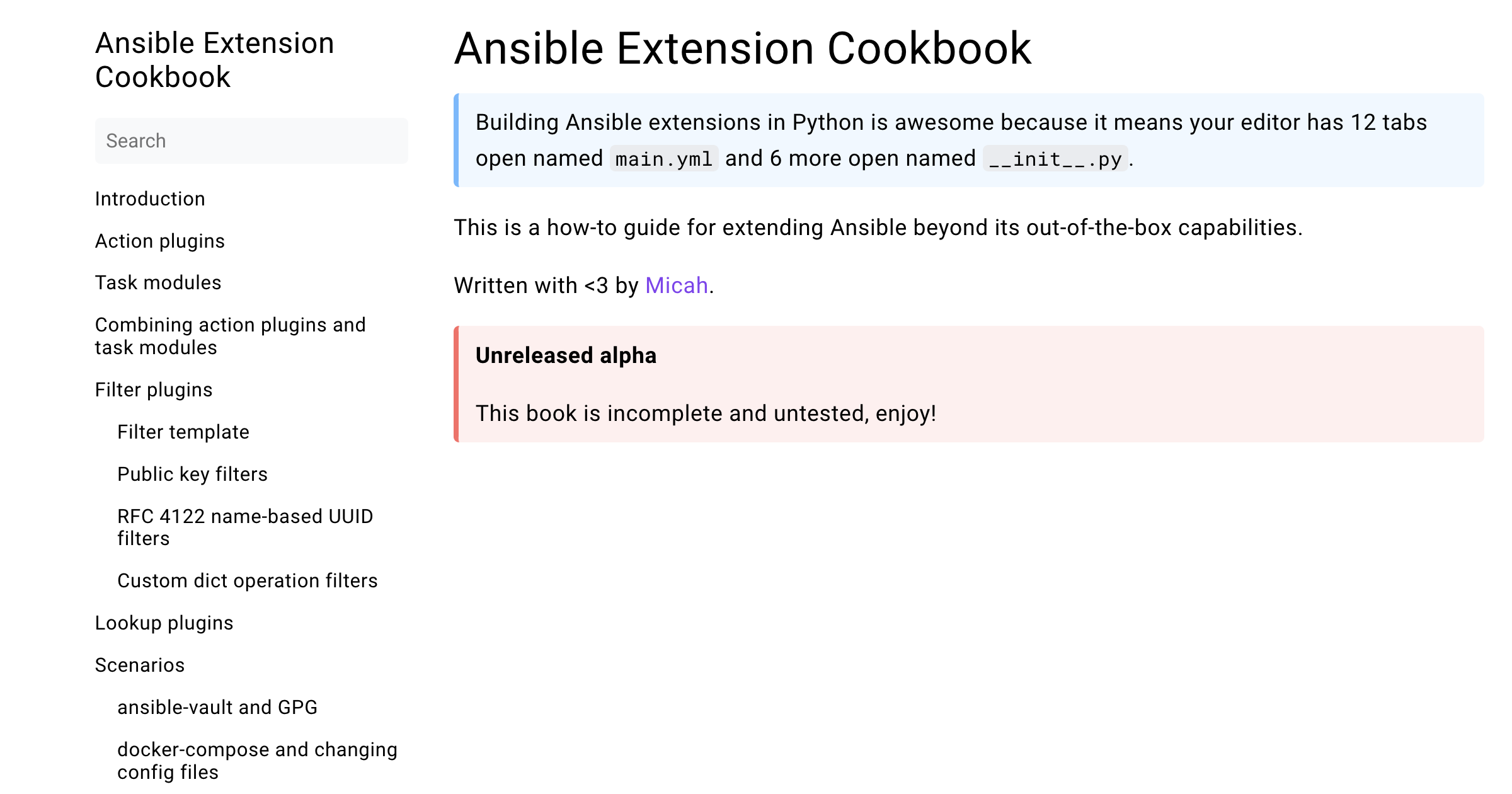 Screenshot for ansible-extension-cookbook